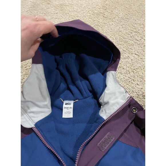 Girls REI CO-OP Peak Fleece Lined Insulated Nylon  Winter Jacket Blur Purple S 8 - Picture 11 of 15
